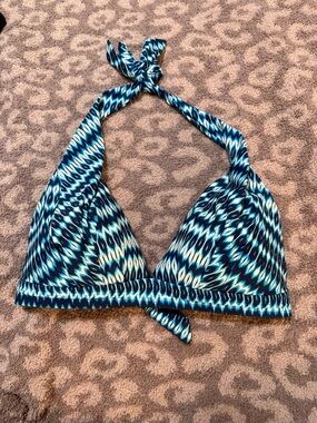 Coco Reef Blue and White Printed Swim Top